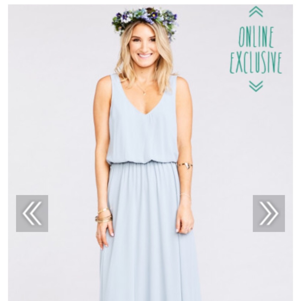 Dusty Blue Chiffon Maxi Dress